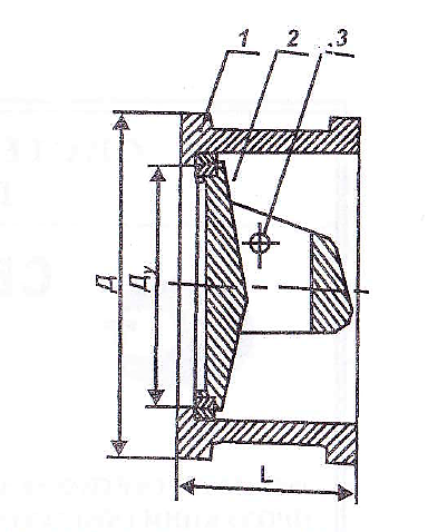 схема клапана обратного поворотного межфланцевого