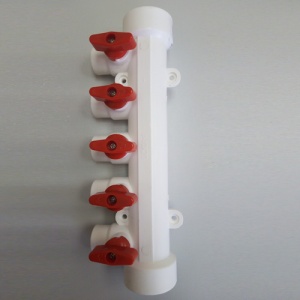 Коллектор полипропиленовый 40/4*20w с воздухоотводом КРАСНЫЙ MeerPlast