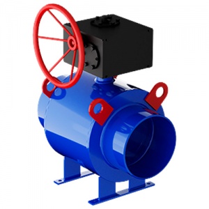 Кран шаровой цельносв.  11с67п ЦФ фланец 250 (PN16) с редуктором