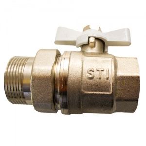 Кран шаровой STI накидная гайка бабочка 25